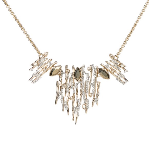 Alexis Bittar Navette Crystal Spiked Bib Necklace